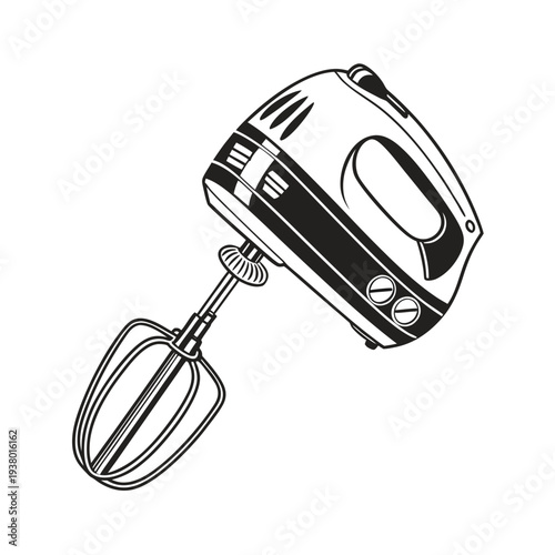 Vector illustration of a handheld electric mixer
