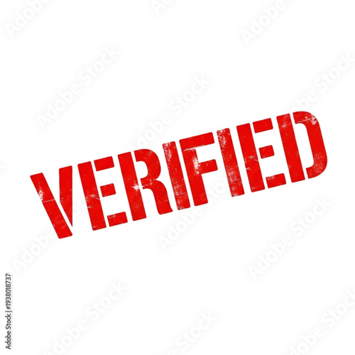 Red Verified Stamp on White Background