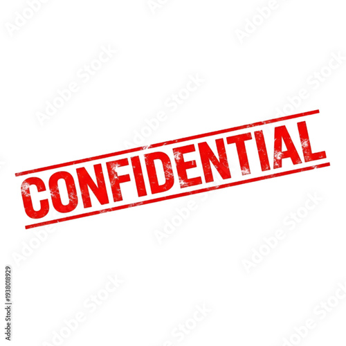 Red Confidential Stamp on White Background