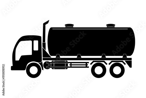 Oil tanker truck icon, Tanker truck icon, for web and mobile app, isolated on a white background. Flat vector illustration