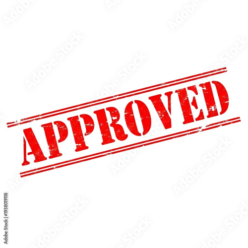 Red Approved Stamp on White Background