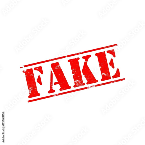 Red Fake Stamp on White Background
