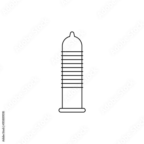 Condom outline icon symbol. Vector illustration 