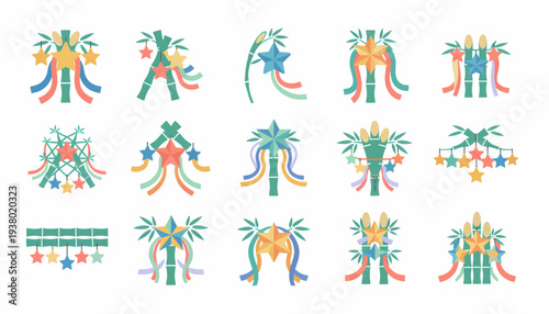 Tanabata Festival Decorations: Bamboo, Stars, Ribbons