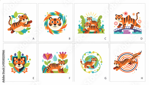 Cute Tiger Illustrations Collection - Animal Art