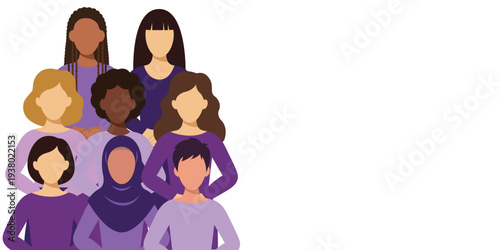 International Women's Day 2026. Diverse women demonstrate generosity, collaboration and support for all women. Campaign for womens day. Give to gain campaign for March 8.