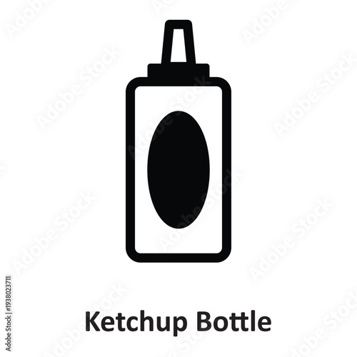 Ketchup Bottle Vector Icon which can easily modify or edit