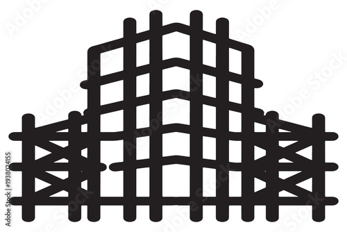 Modern building under construction with scaffolding