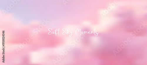 Dreamy pink gradient background with soft pastel clouds, perfect for spring morning designs, posters, and aesthetic backdrops with warm sunset hues.