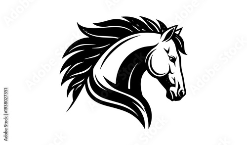 Stylized stallion horse profile vector illustration – modern equestrian logo design