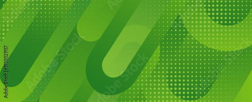Modern green and yellow abstract horizontal banner background with glowing geometric lines.Suitable for covers, brochures, presentations, flyers. vector illustration