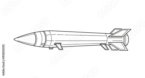 Missile Illustration Side View.