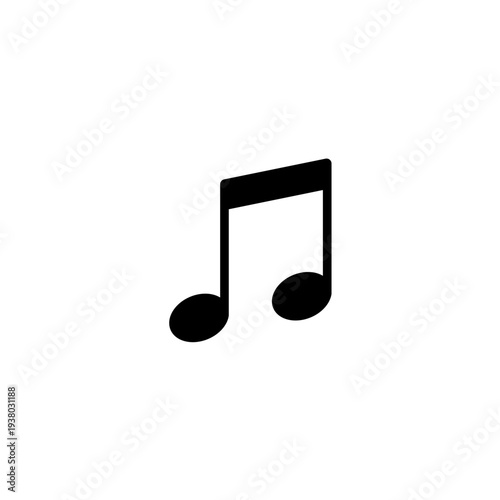 Simple Musical Notes Icon Symbol. Vector Illustration