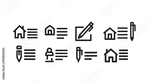Outline Icons for Website Navigation and User Interface Design Elements