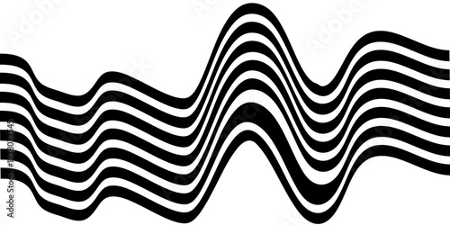 Abstract perspective line wave stripes with 3d dimensional effect.