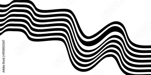 Abstract perspective line wave stripes with 3d dimensional effect.