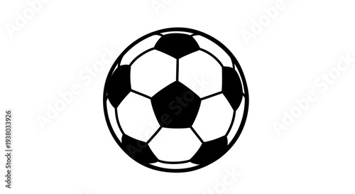 Black and White Soccer Ball Illustration.