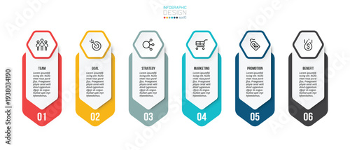 Infographic template business concept with step.
