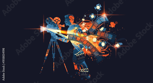 Electric Guitar with Camera and Lights.