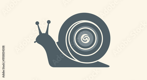 Snail Illustration with Spiral Shell Design.