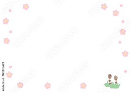 小学校入学式の祝電用フレーム素材 パステルカラーのメッセージカード（文字なし・枠のみ）