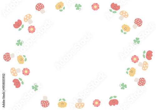 小学校入学式の祝電用フレーム素材 パステルカラーのメッセージカード（文字なし・枠のみ）