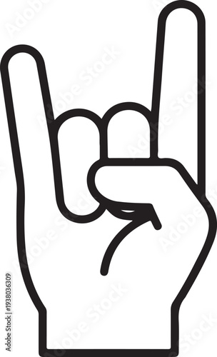 Rock On Horns Hand Gesture Sign Icon