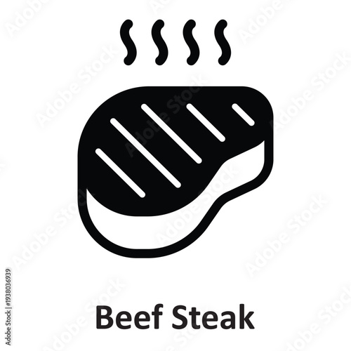 Beef Steak Vector Icon which can easily modify or edit