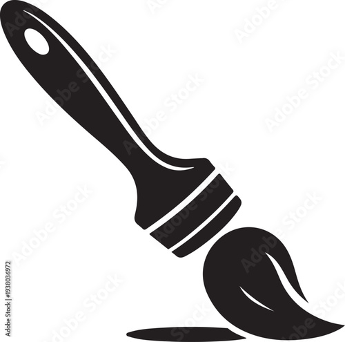 Classic paintbrush, paint brush flat icon for apps and websites