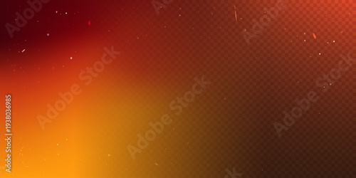 Film lens effect on black transparent background. Camera leak filter with light overlay effect, lens flare bokeh png bg with grain gritty noice texture. Burn red and orange gradient glow.	