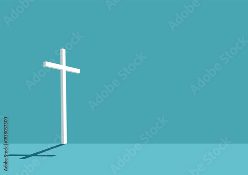Easter background with a minimal religious cross design 