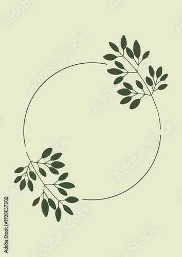 Elegant circular frame with a minimal leaf design