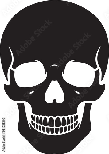 Death skull or human skull flat icon for games and websites