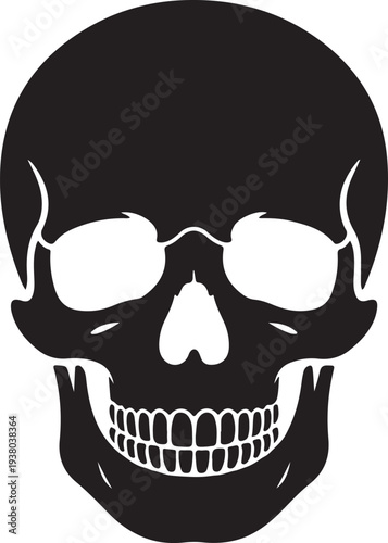 Death skull or human skull flat icon for games and websites