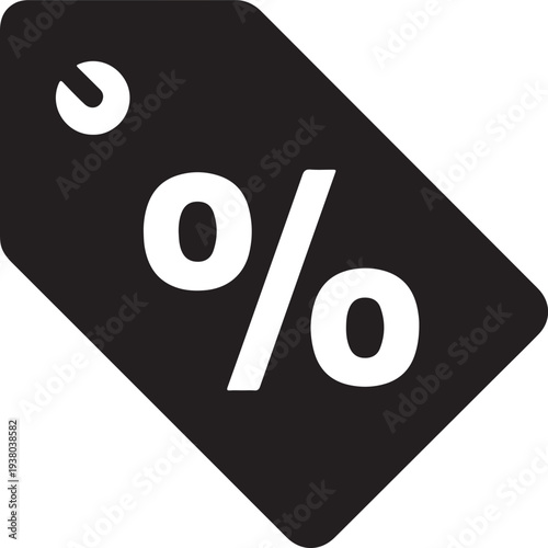 Discount sales tag with percentage sign flat icon for apps and websites