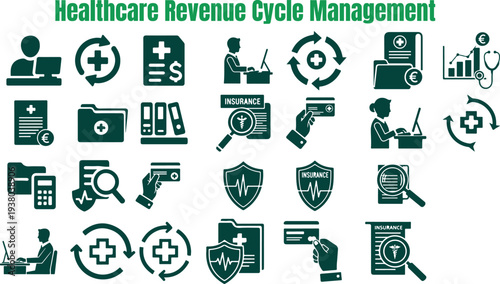 Healthcare Revenue Cycle Management Process Infographic Icons Set