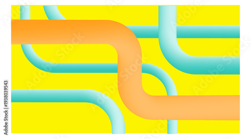 Abstract network of interconnected pipes and tubes.