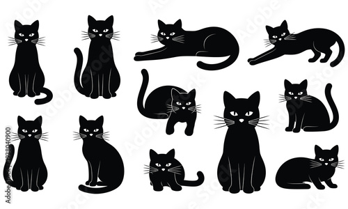 “Playful Cat Silhouettes Collection”