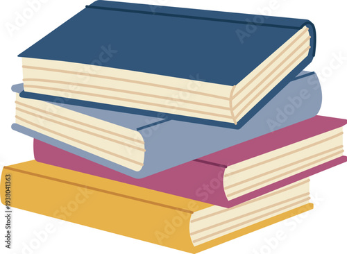 Book Stack Reading Concept