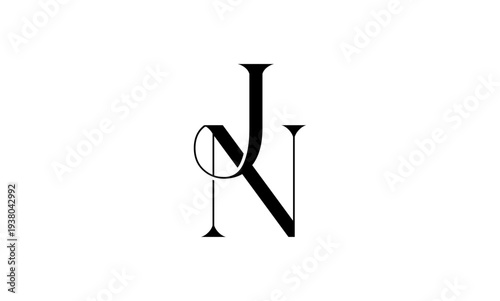 JN initial letter Logo or JN monogram