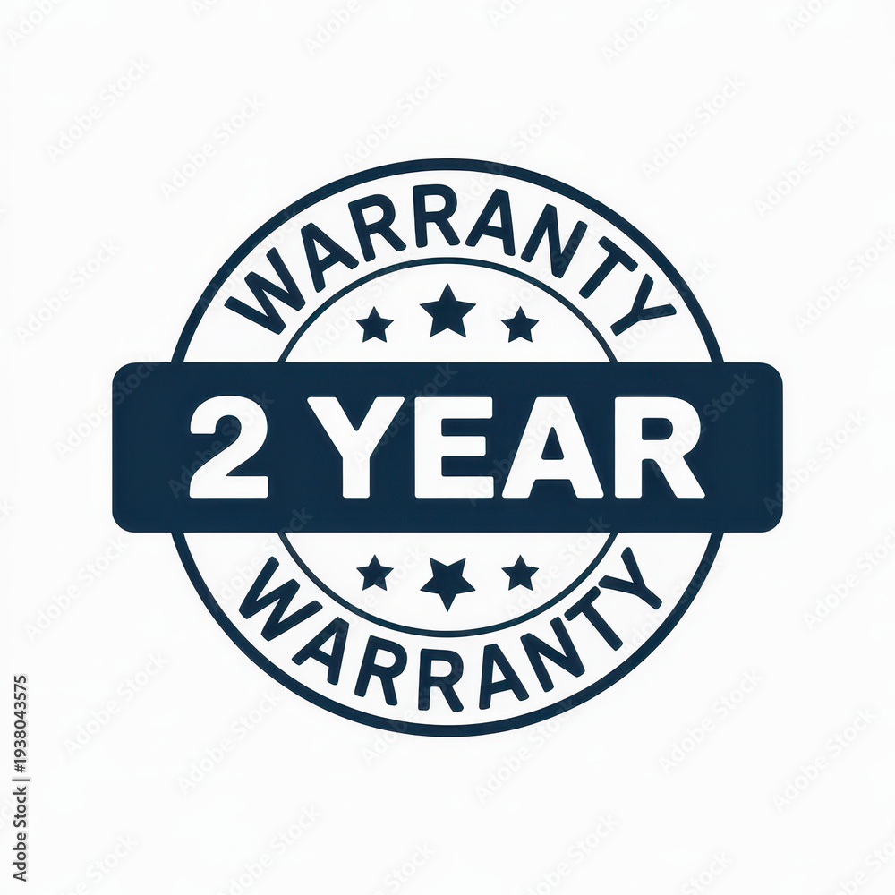 Obraz premium Two year warranty stamp 2 year seal guarantee