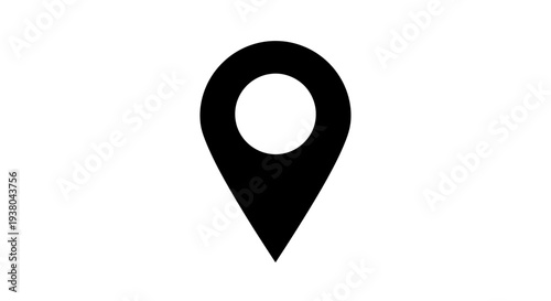 Black Location Pin Icon Symbol.