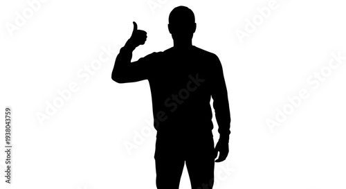 Man Giving Thumbs Up Silhouette.