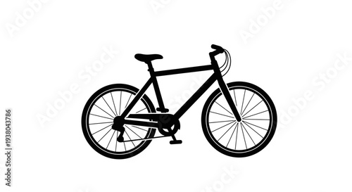 Black Mountain Bike Bicycle Side View.