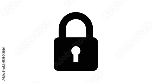 Black Padlock with Keyhole.