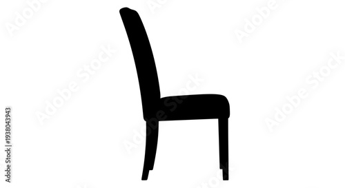 Modern chair with curved backrest.