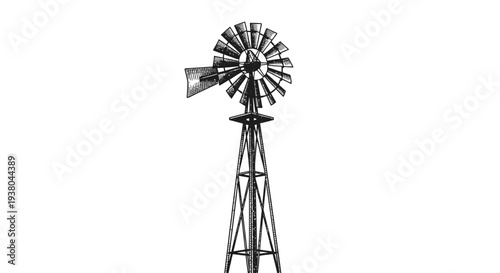 Old metal windmill farm equipment.