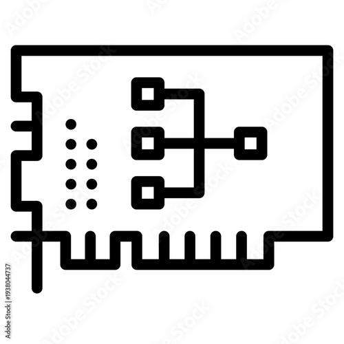 Network  card icon vector illustration.