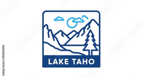Lake Tahoe logo with mountains.