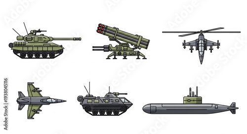 Collection of pixel art military vehicles and aircraft.